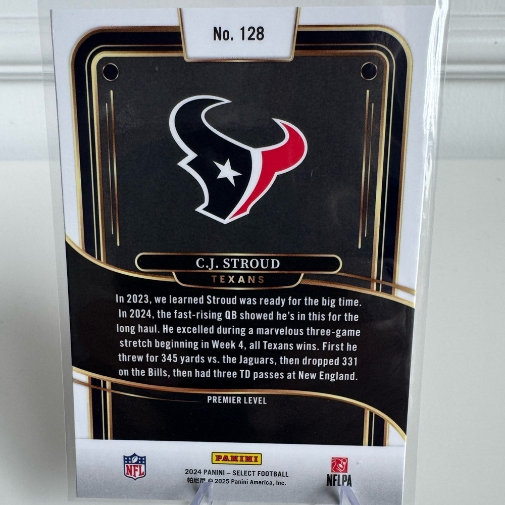 2024 CJ Stroud Panini Select Houston Texans Card - Picture 2 of 2